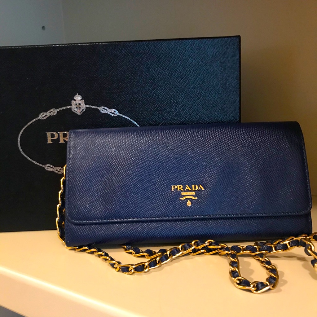 Navy Blue Authentic Prada Woc Crossbody